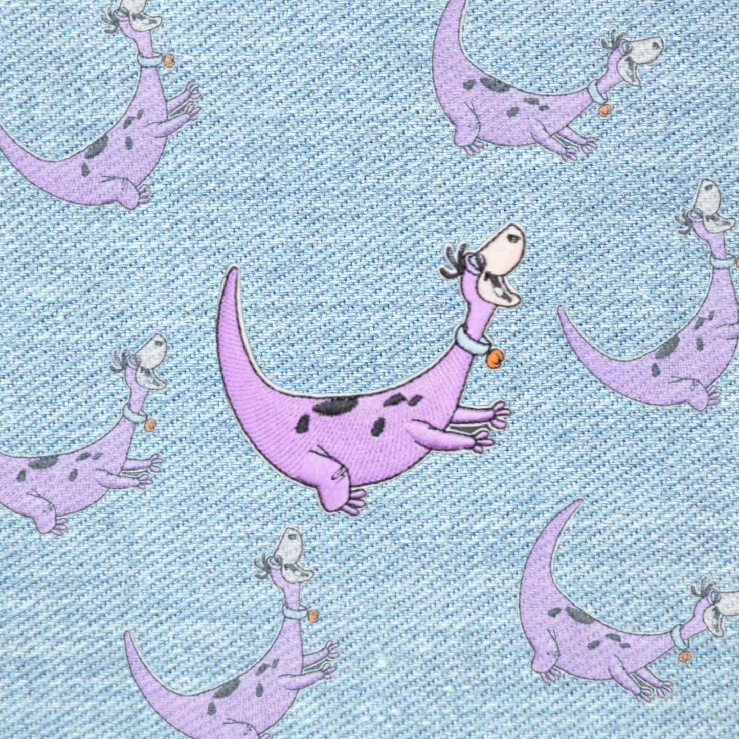 Snorkasaurus Flintstones patch 8x7,3 cm – geborduurde strijkpatch met retro cartoon design, ideaal voor kleding en tassen